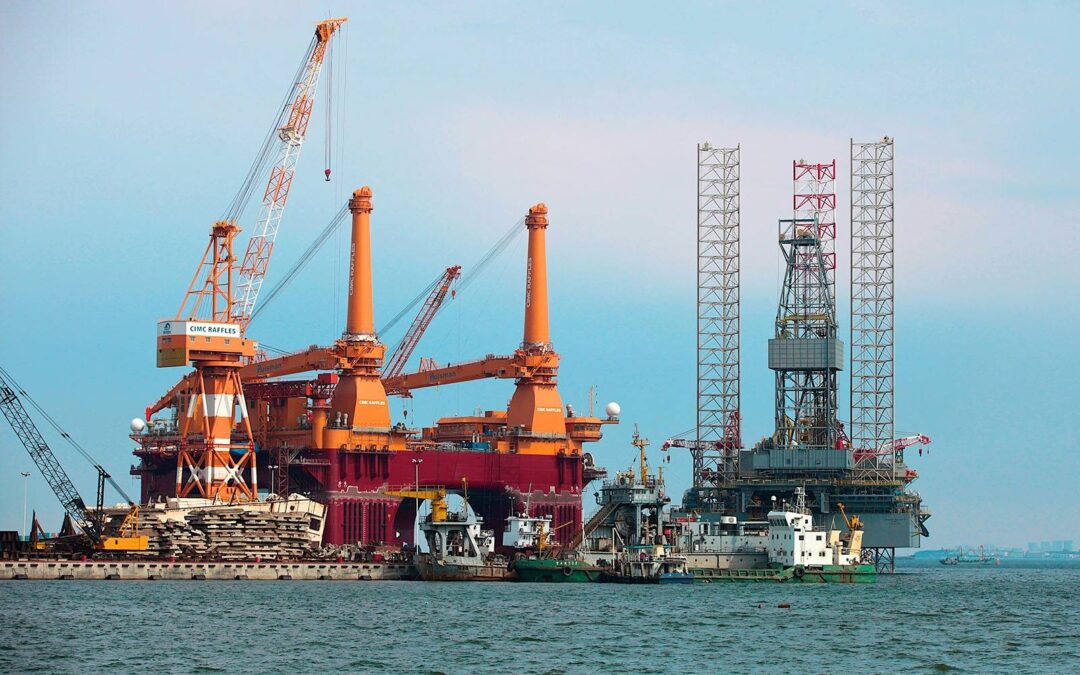 Successful installation of a new gangway on OOS Gretha with her own cranes